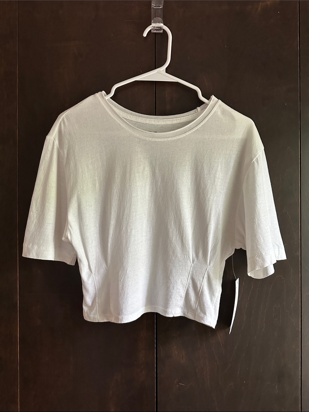 Urban Outfitters White Boxy Crewneck Crop Top